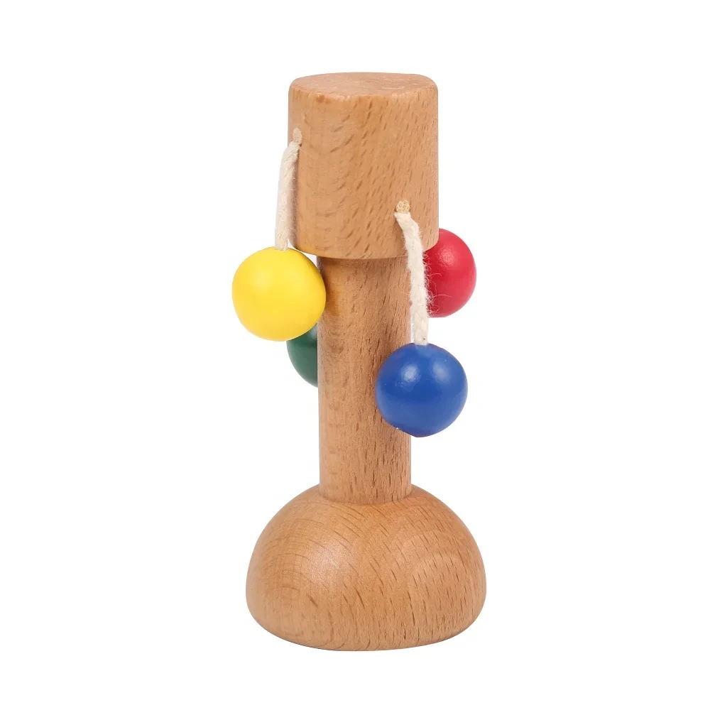 2023 New Born Baby Wooden Rattle Toys for Montessori Learning 1