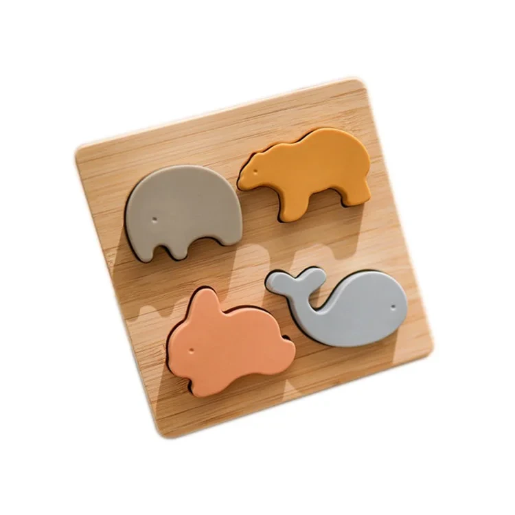 Silicone Baby Animal Jigsaw Educational Puzzle for Kids 1