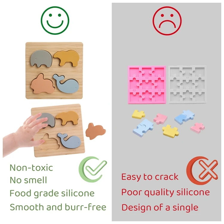 Câu đố giáo dục ghép hình động vật bằng silicone cho trẻ em 4