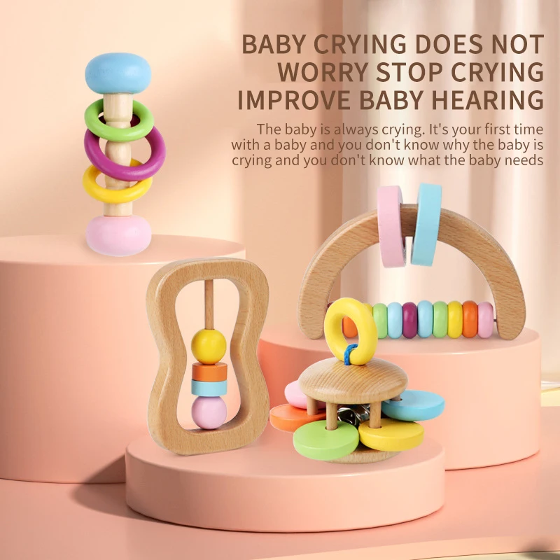 Bộ lục lạc cầm tay bằng gỗ - Đồ chơi giáo dục sớm cho bé 2