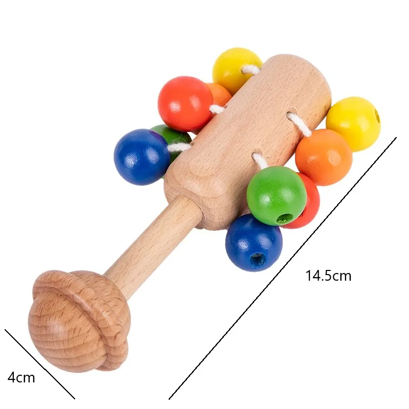 Montessori Wooden Color Rattle Toy for Early Education 2