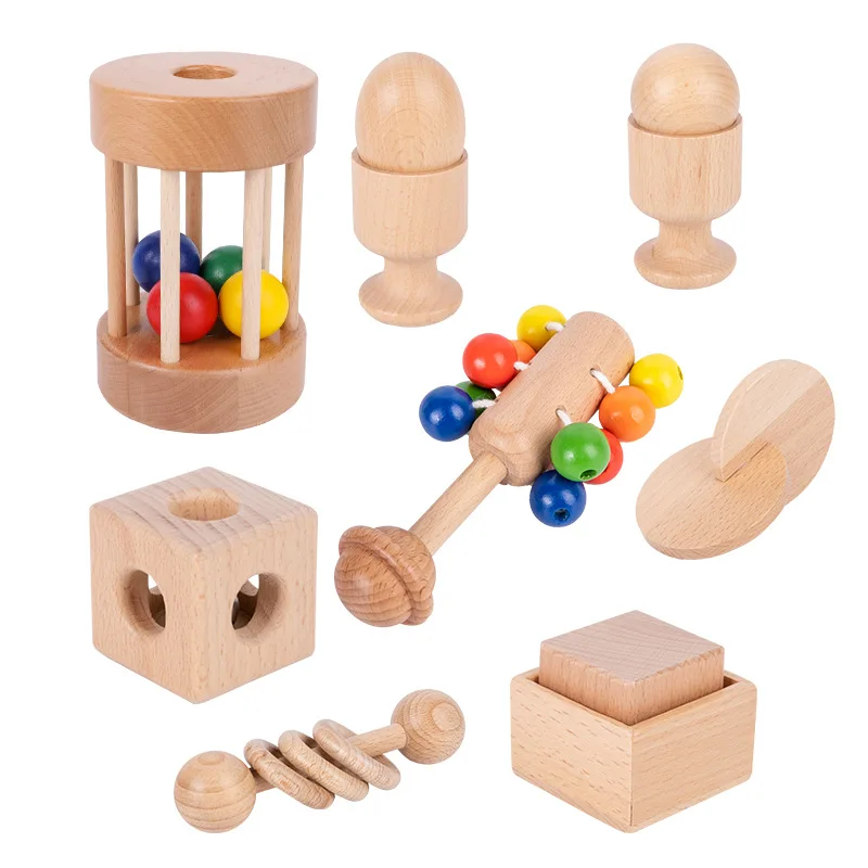 Montessori Wooden Color Rattle Toy for Early Education 3
