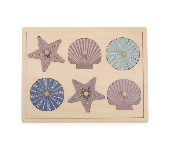 Montessori Shell Puzzle - Đồ chơi giáo dục bằng gỗ sồi cho trẻ em 2