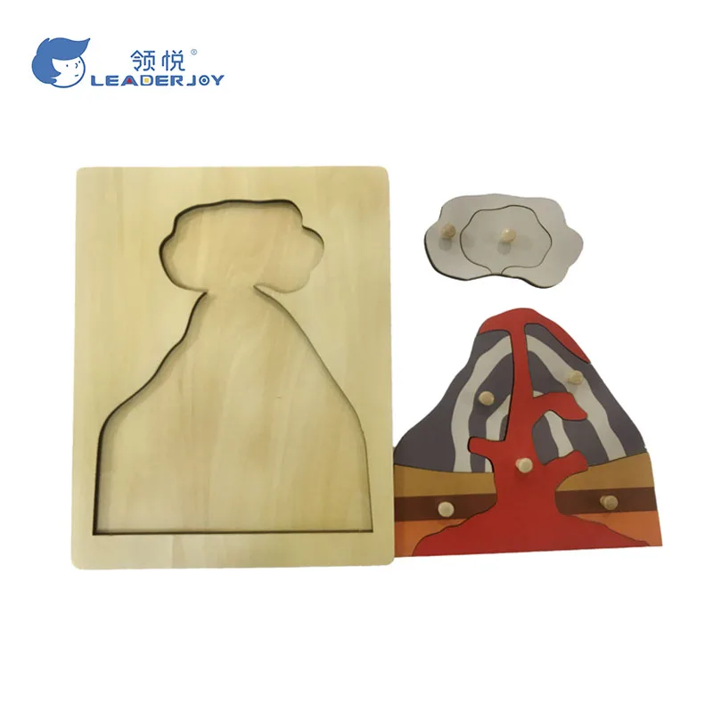Đồ chơi giáo dục khoa học Montessori: Câu đố Colcano bằng gỗ dán 3