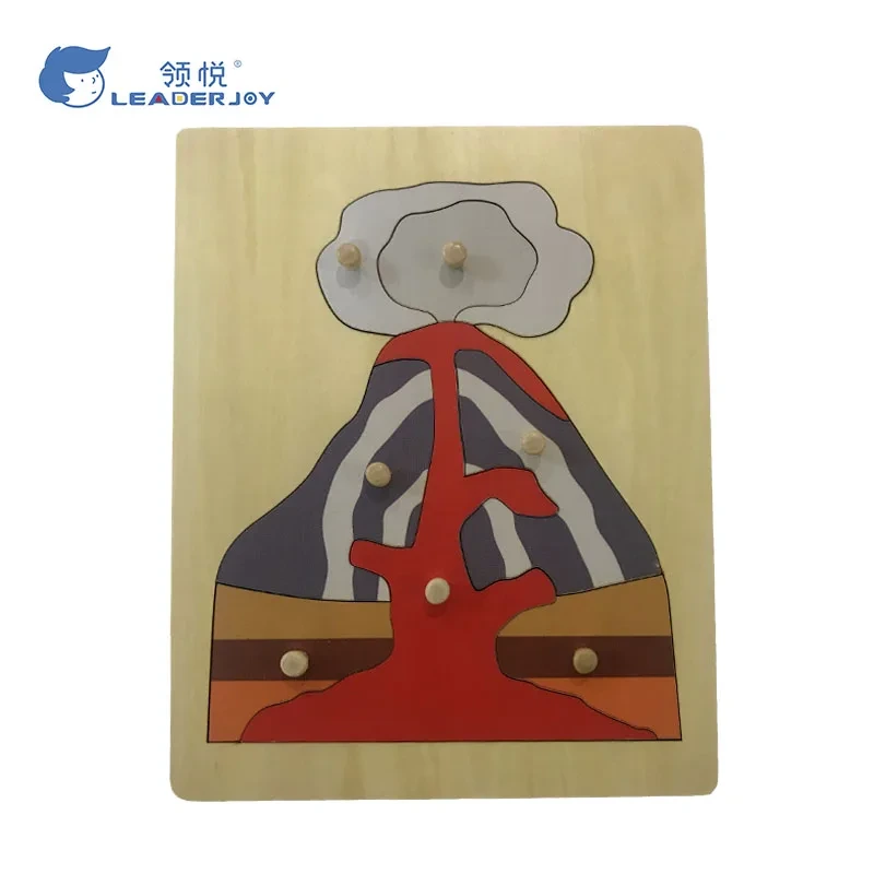 Montessori Science Educational Toy: Plywood Colcano Puzzle 1