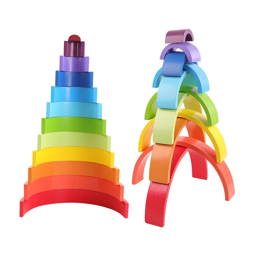 Wooden Stacker Rainbow Educational Toy for Toddlers and Infants 1