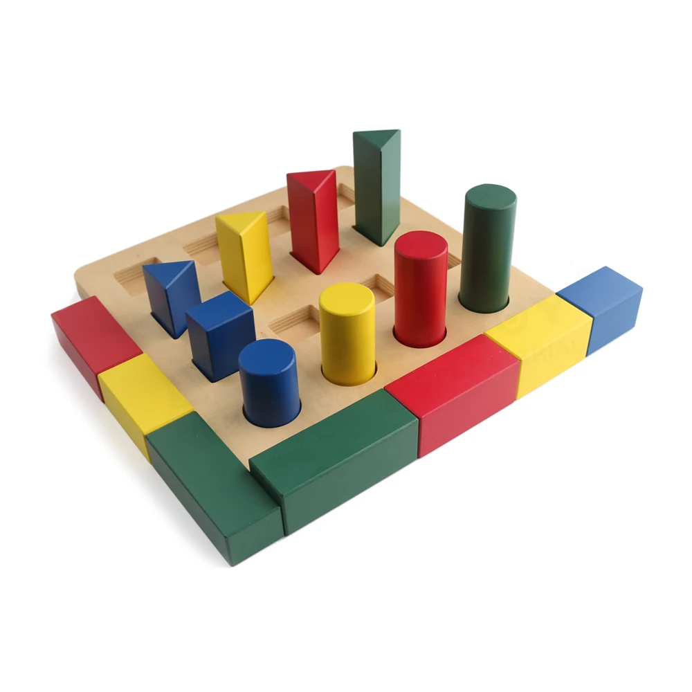 Đồ chơi học tập bằng gỗ sắp xếp hình học Montessori 5