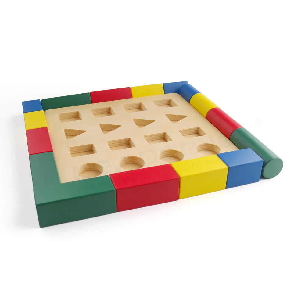 Đồ chơi học tập bằng gỗ sắp xếp hình học Montessori 4
