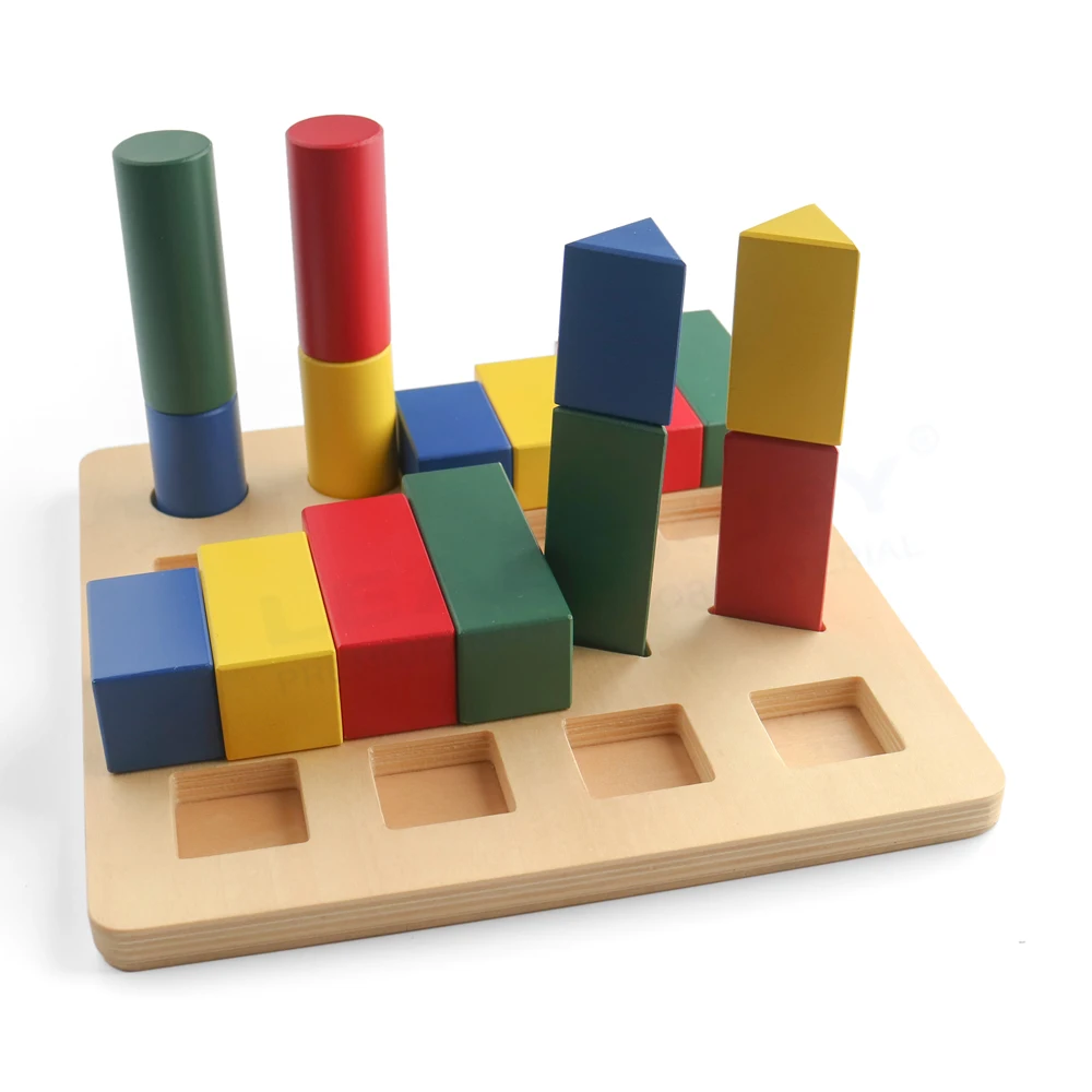 Đồ chơi học tập bằng gỗ sắp xếp hình học Montessori 3