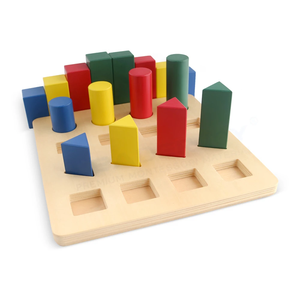 Đồ chơi học tập bằng gỗ sắp xếp hình học Montessori 2
