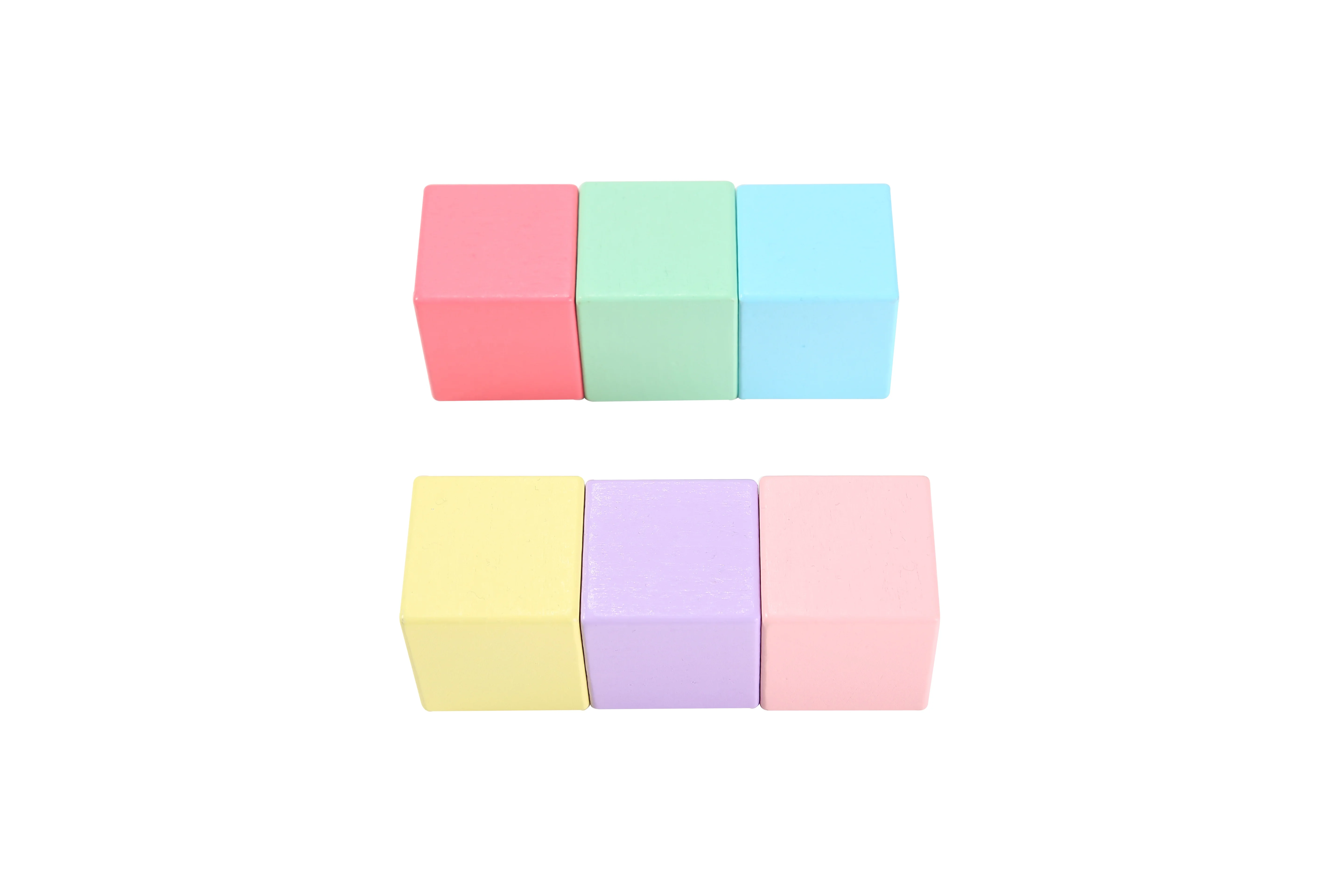 Juguete sensorial de bloques de construcción de madera Leaderjoy, cubos educativos de 6 piezas 3