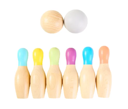 Bộ đồ chơi giáo dục bằng gỗ cho trẻ em Bộ bowling trong nhà & Ngoài trời 1