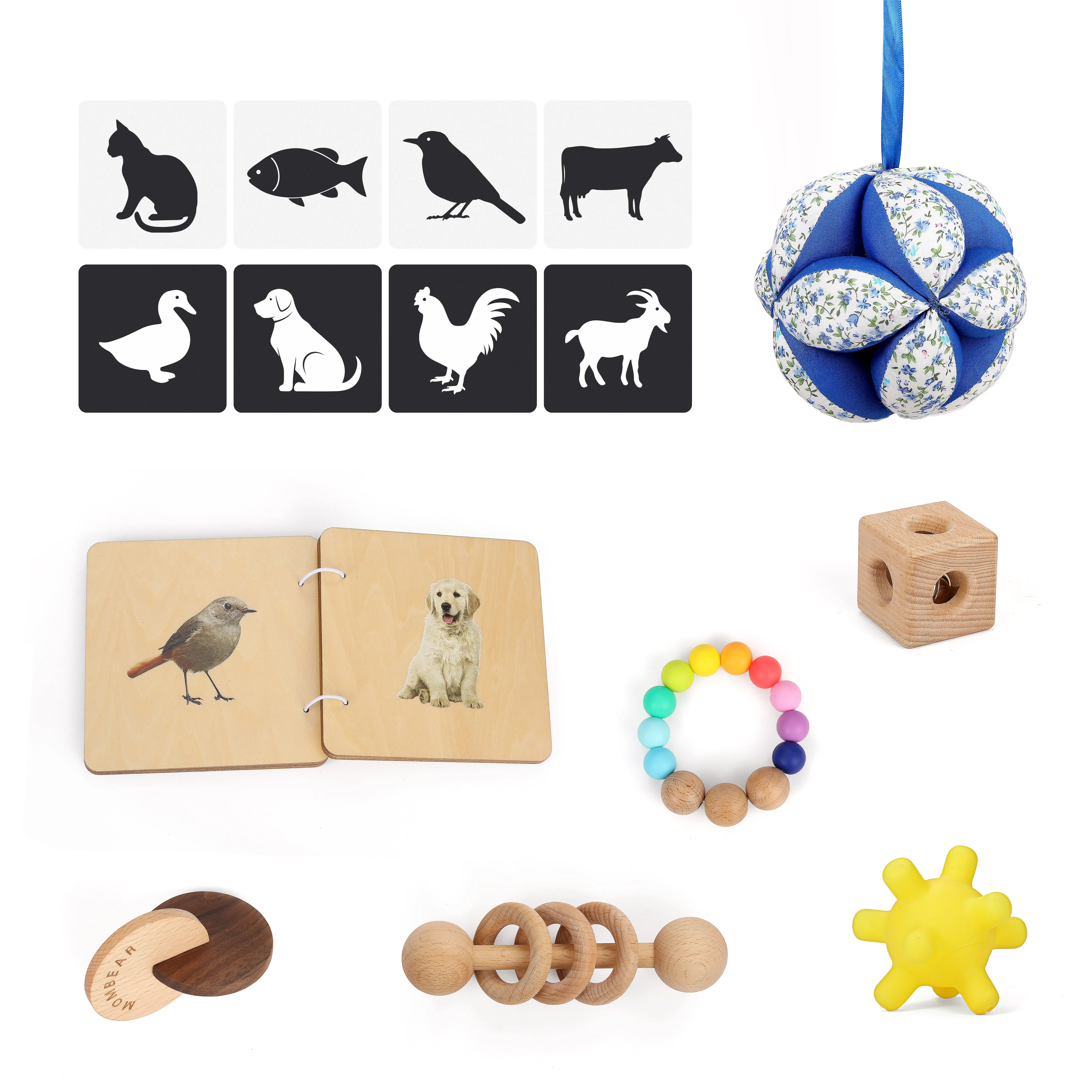 Juguete de madera Montessori para educación temprana de bebés - Actividad de aprendizaje infantil 1