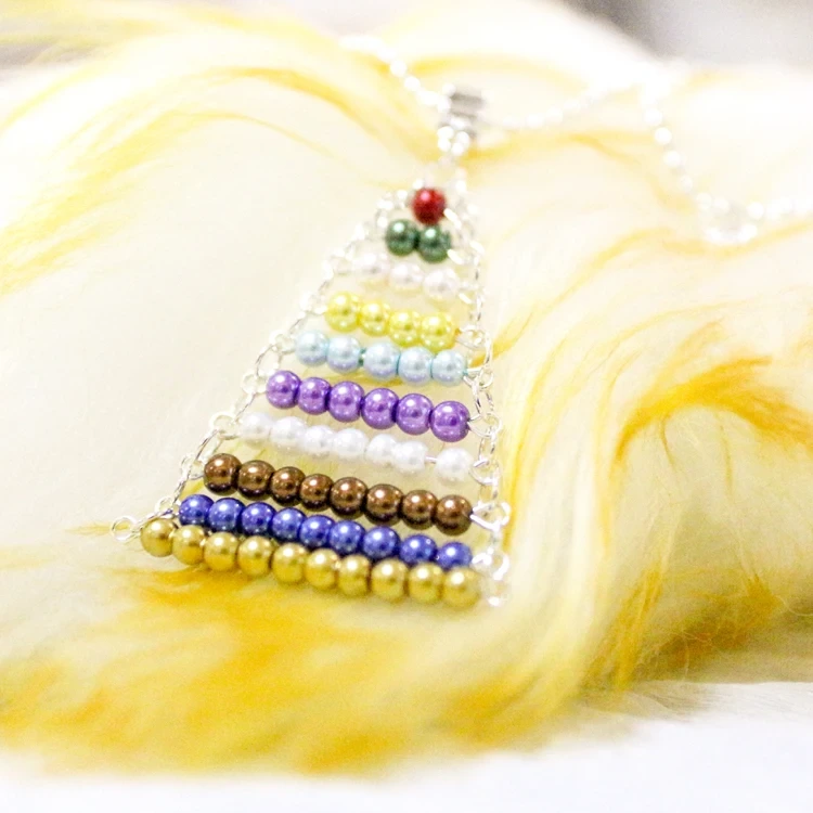 Montessori Coloured Bead Stair Necklace for Women - Chain Jewelry 1