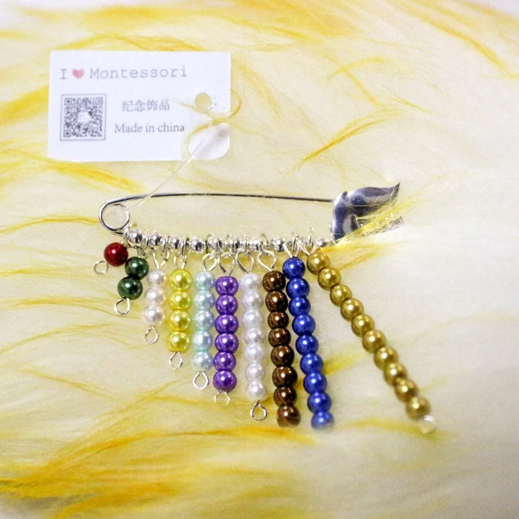 Montessori Coloured Bead Brooch Pin for Women - Fashion Jewelry 1