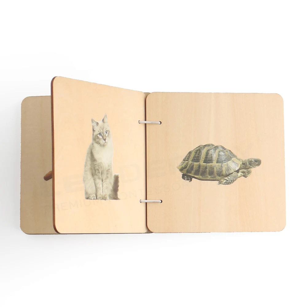 Organic Wooden Baby Educational Animal Toys & Montessori Toddler Books 3