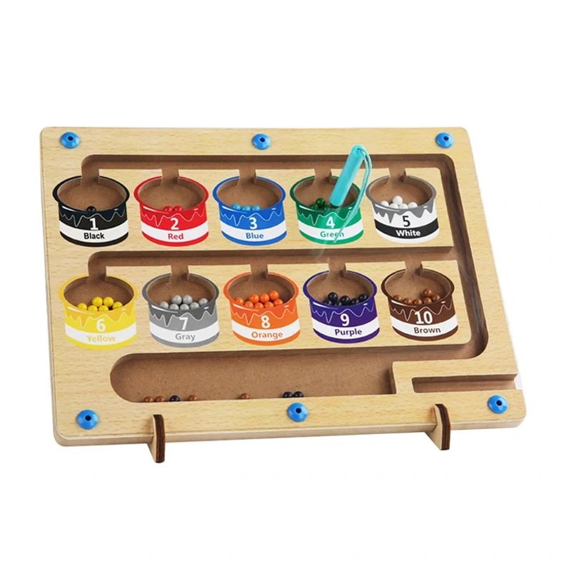 Wooden Magnetic Counting Arithmetic Color Classification Toy for Kids 1