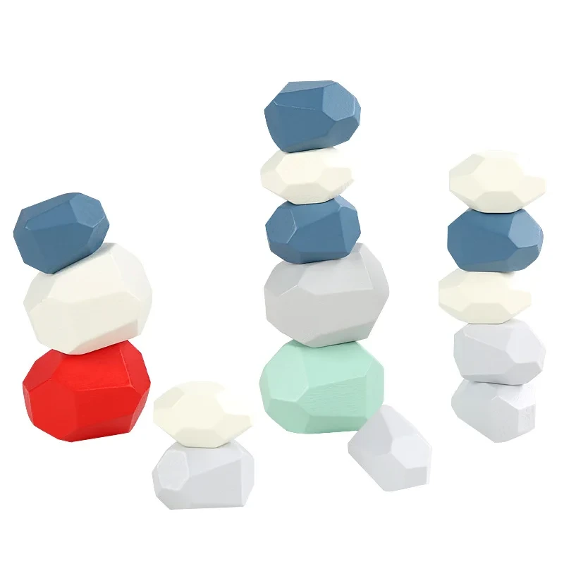 Wooden Rainbow Stacking Balancing Blocks - Creative and Colorful 1