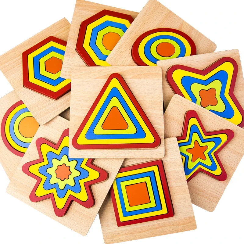 Wooden Geometric Shape Baby Puzzle 1