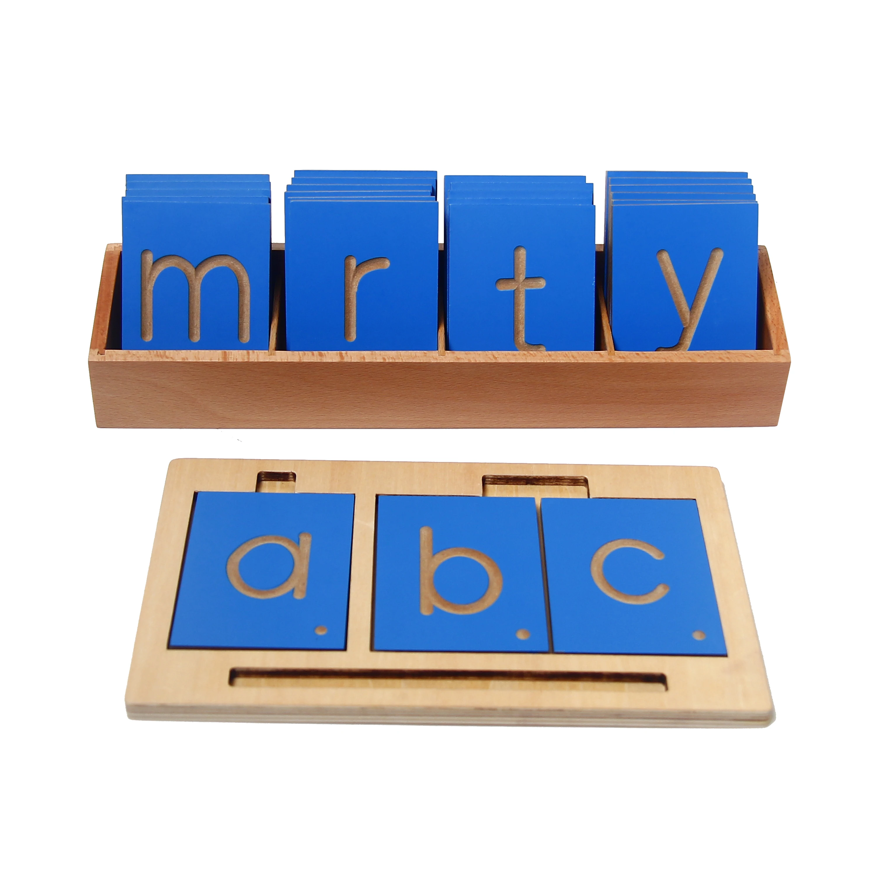 Bảng theo dõi in chữ cái bằng gỗ Montessori Capital Case dành cho trẻ em 3