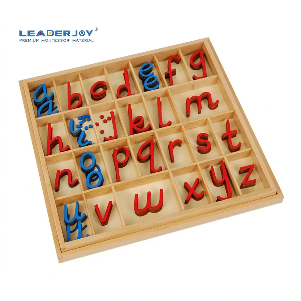 Alfabetos móviles de madera juguetes materiales lingüísticos Montessori 1
