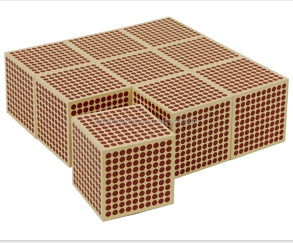 Montessori Mathematics Wooden Thousand Cubes for Kids 1
