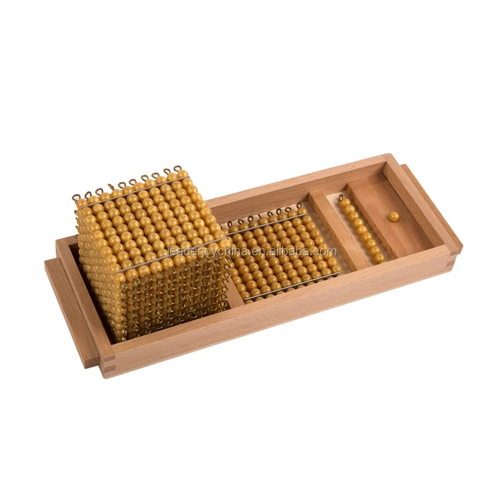 Montessori Decimal Quantity Educational Toy with Wooden Trays 1