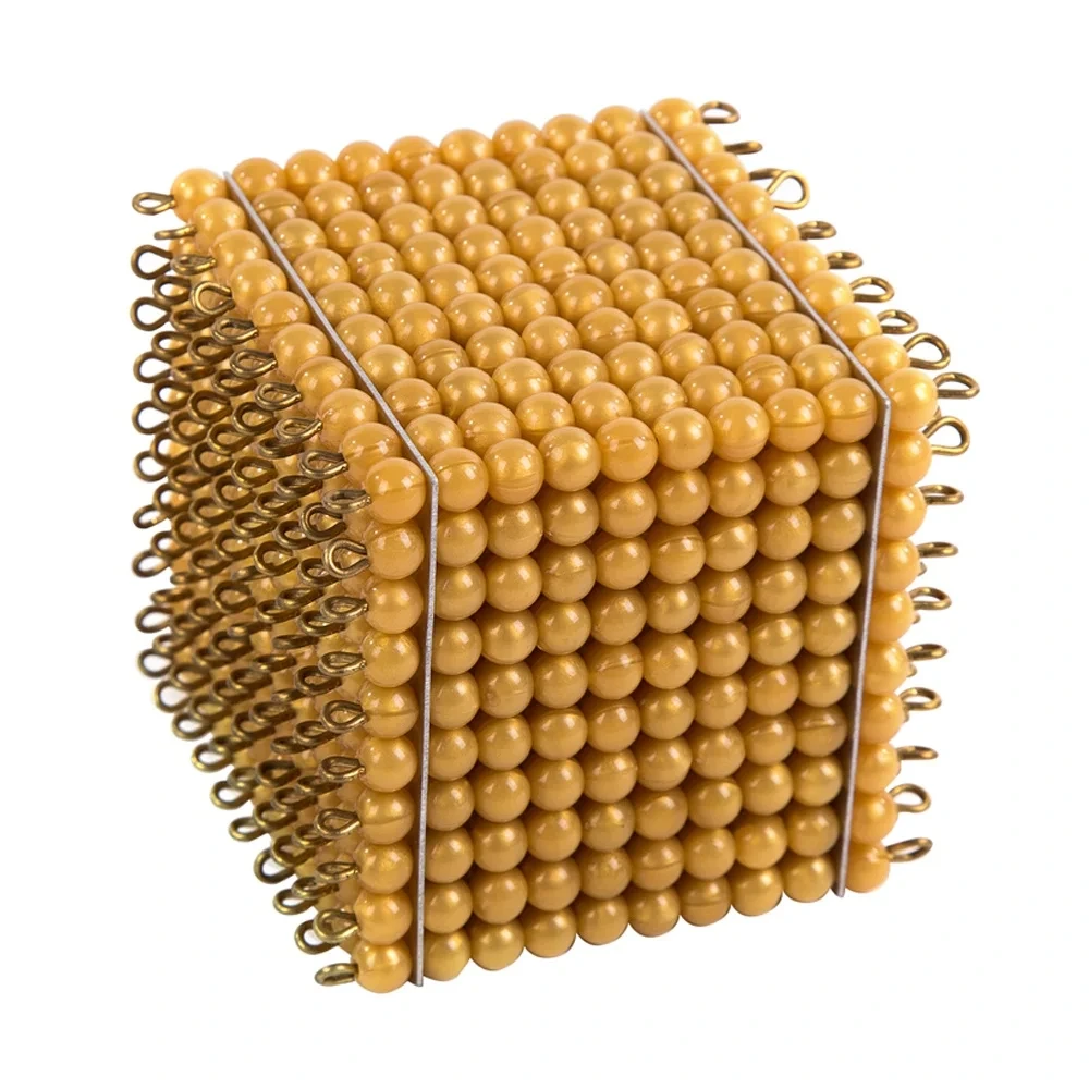 Montessori Golden Bead Thousand Cube Math Toys 1