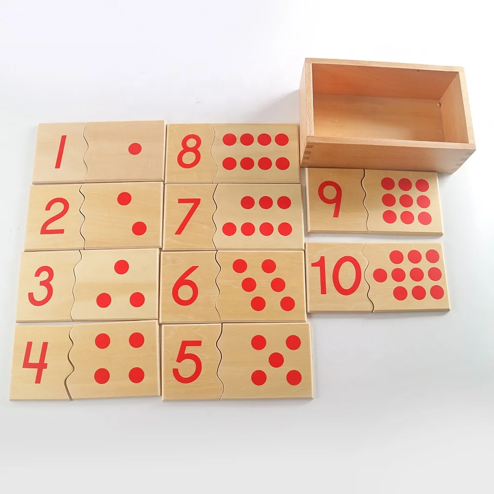 Câu đố số bằng gỗ Montessori 1-10 cho trẻ em 1
