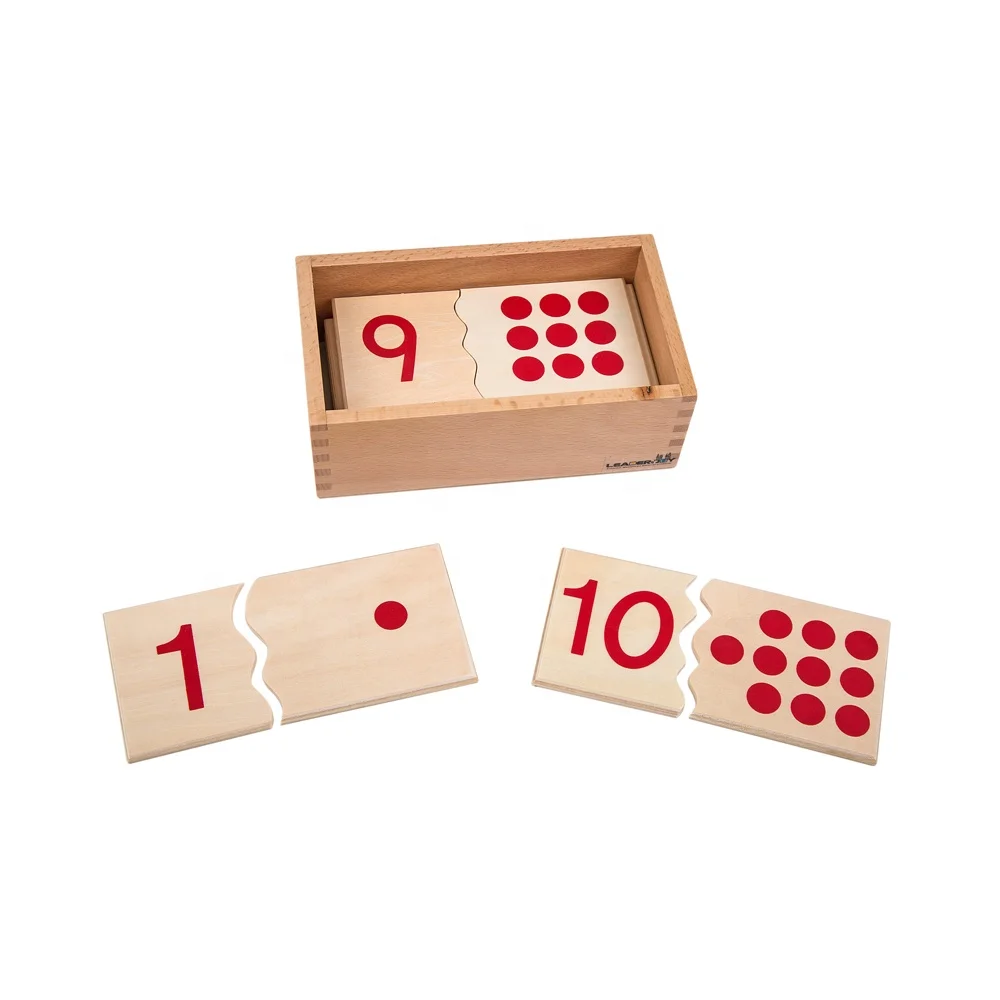Câu đố số bằng gỗ Montessori 1-10 cho trẻ em 7