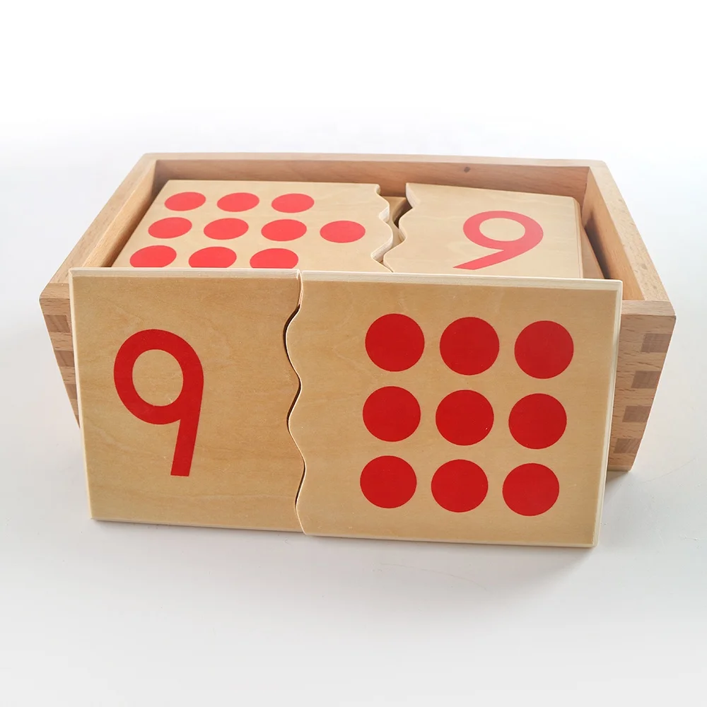 Câu đố số bằng gỗ Montessori 1-10 cho trẻ em 3