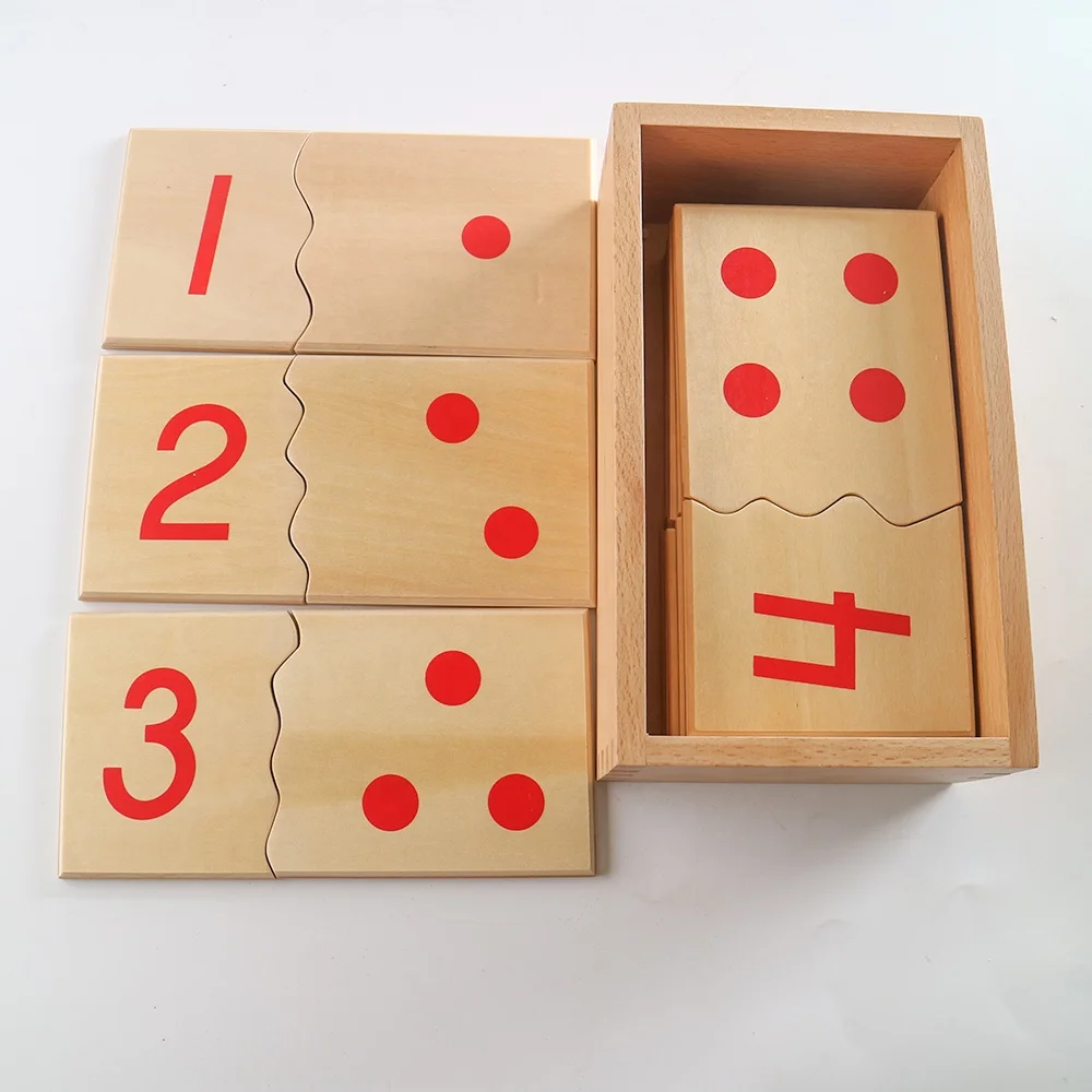 Câu đố số bằng gỗ Montessori 1-10 cho trẻ em 4