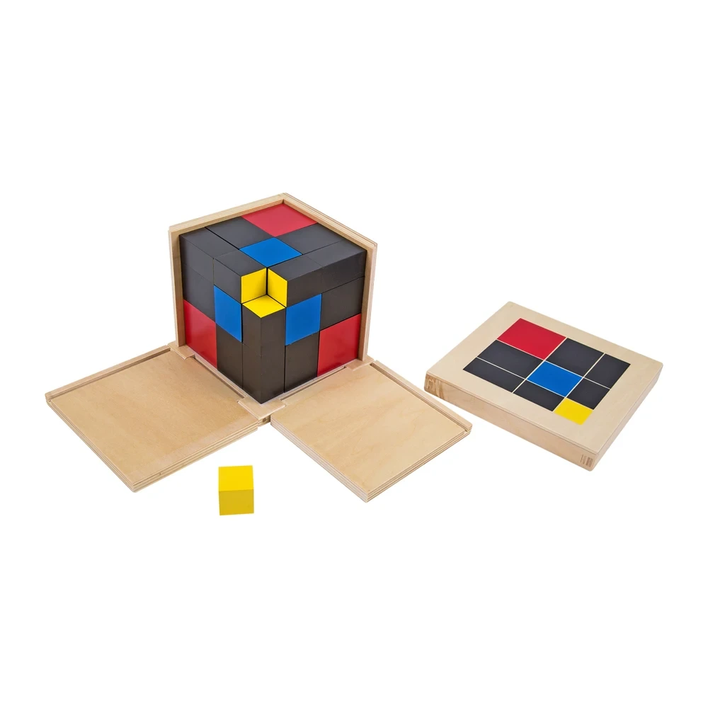 Cubo trinomial Montessori de madera de haya - Juguete educativo de matemáticas 1
