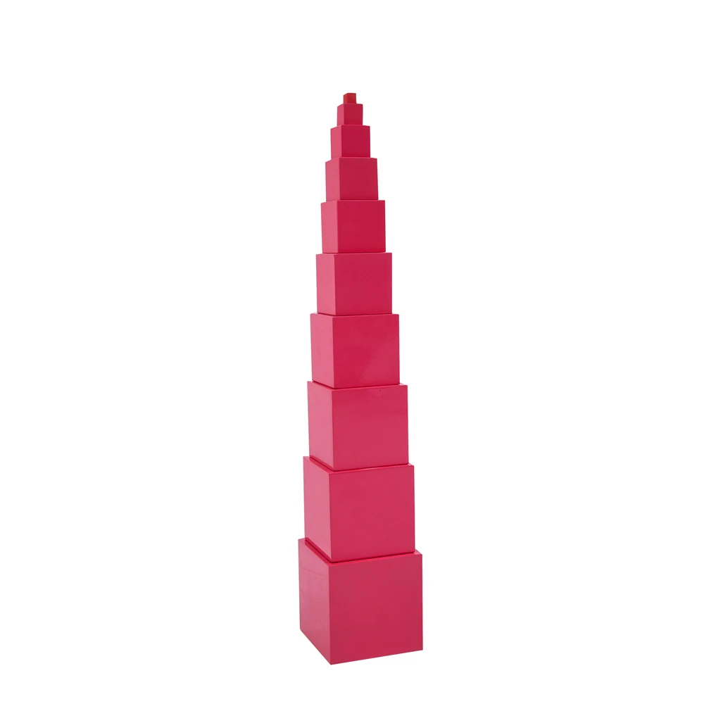Đồ chơi giáo dục mầm non bằng gỗ Montessori Baby Pink Tower 2