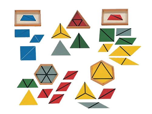 Tam giác xây dựng bằng gỗ Montessori với 5 hộp - Đồ chơi giáo dục 6