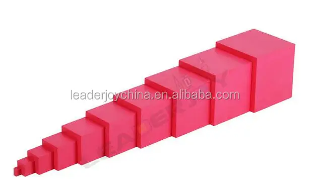 Đồ chơi gỗ sồi Montessori Pink Tower dành cho trẻ em giáo dục sớm 5