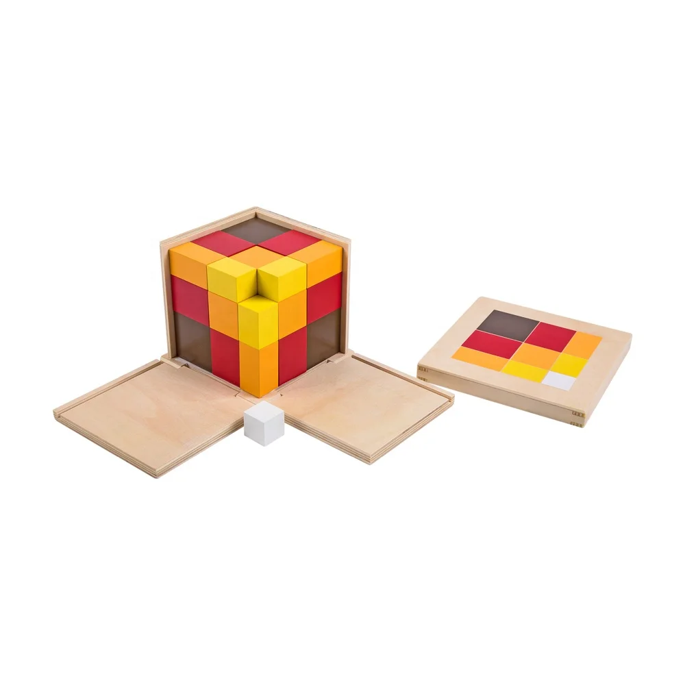 Đồ chơi giáo dục khối tam thức số học Montessori bằng gỗ 1