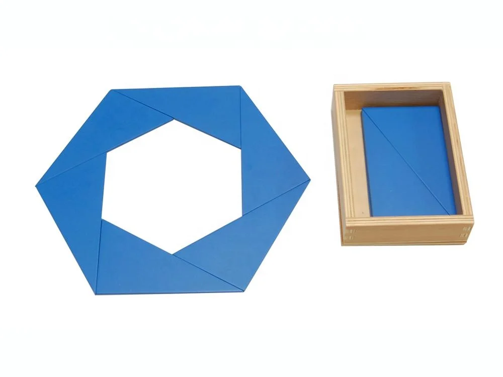 Tam giác màu xanh bằng gỗ Montessori dành cho giáo dục sớm 2