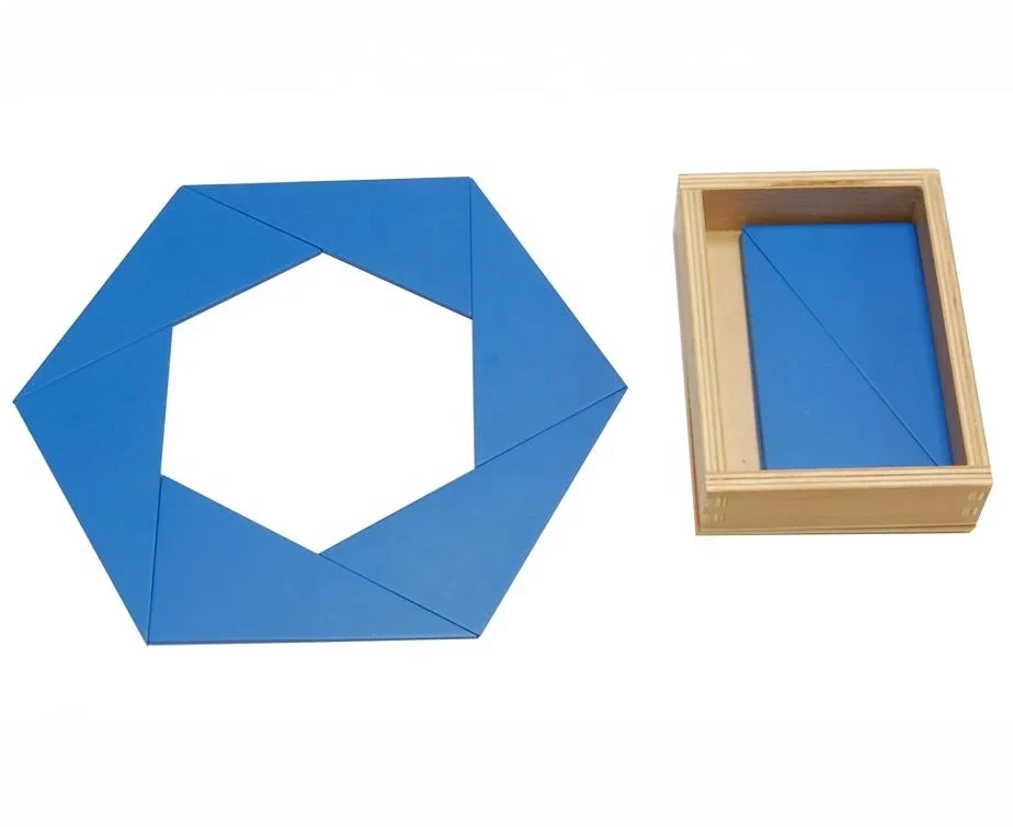 Tam giác màu xanh bằng gỗ Montessori dành cho giáo dục sớm 1