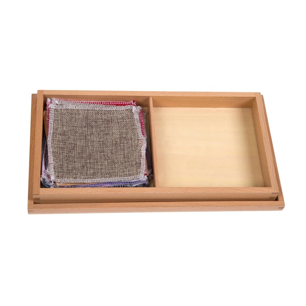 Hộp vải đầu tiên bằng gỗ Montessori Sensori - Đồ chơi giáo dục cho trẻ em 1
