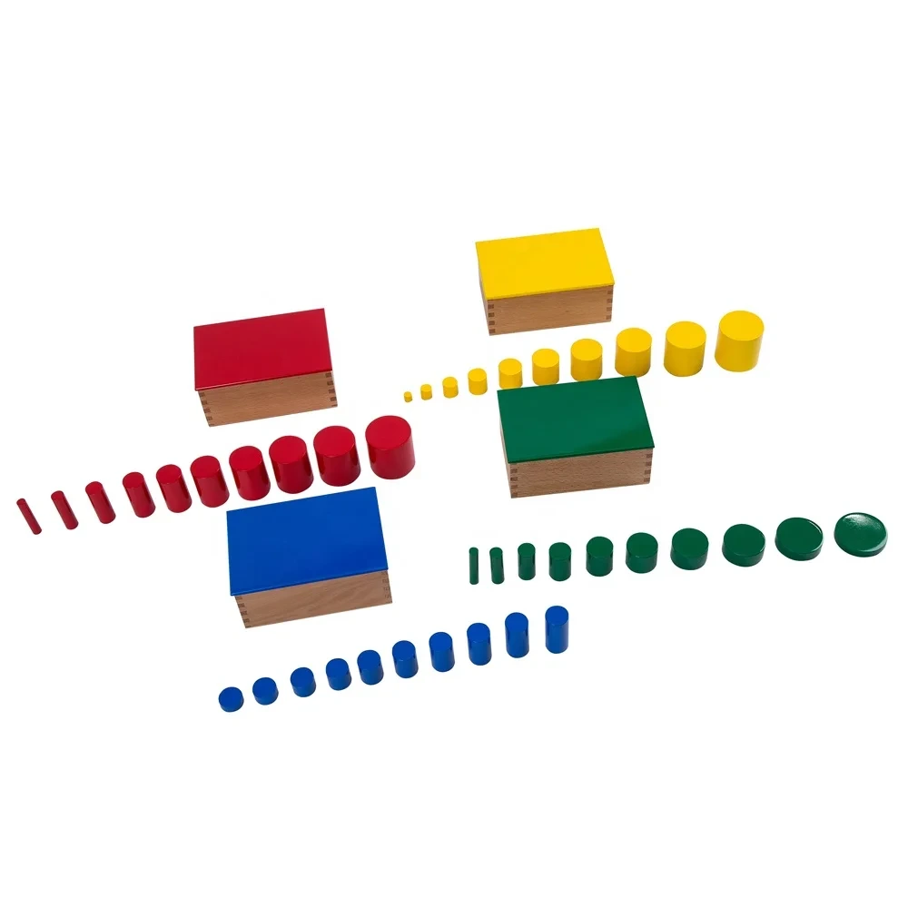 Beechwood Montessori Sensorial Educational Toys Knobless Cylinders 1