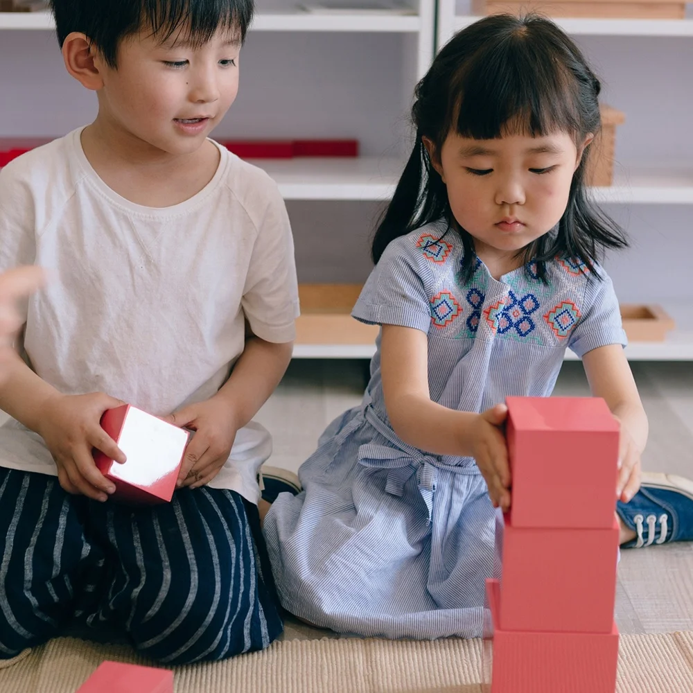 Torre Rosa Montessori para niños - Juguetes de aprendizaje de madera de haya premium 6