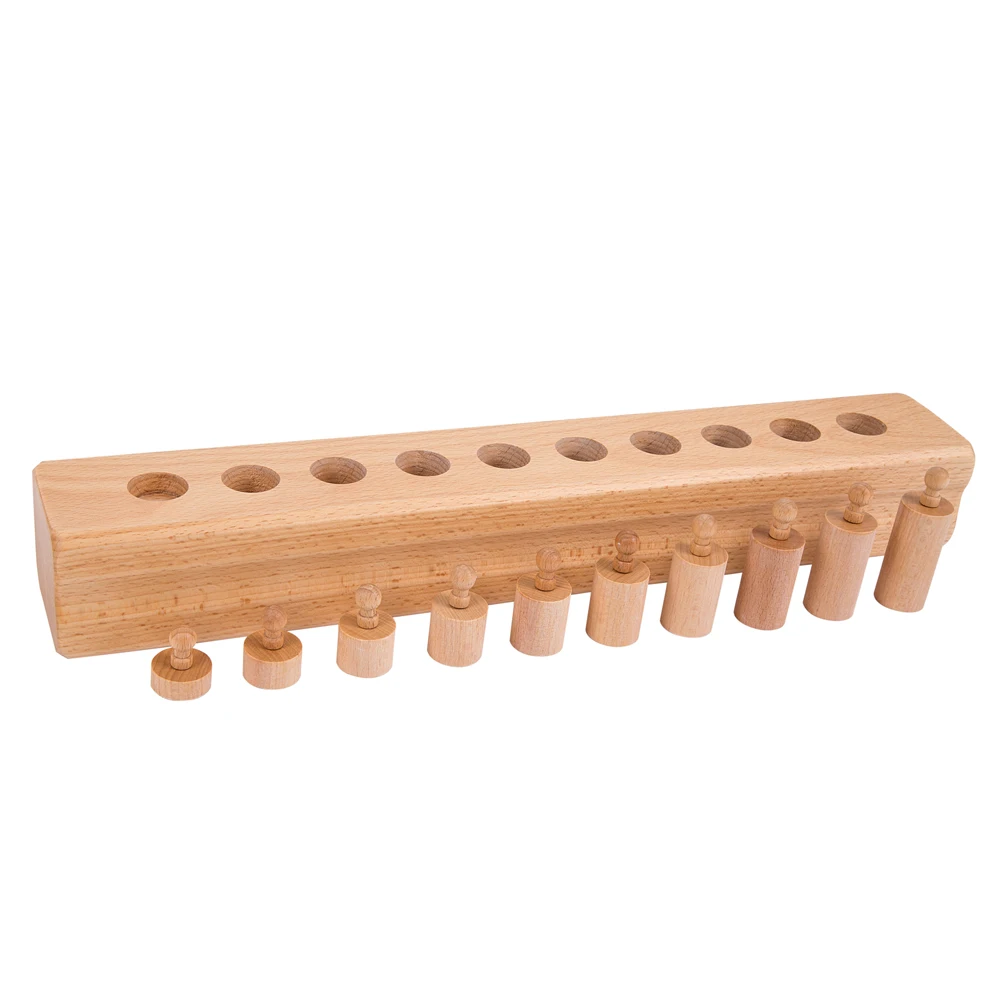 Bloques cilíndricos sensoriales Montessori de madera Yunhe, juguete educativo de alta calidad 5