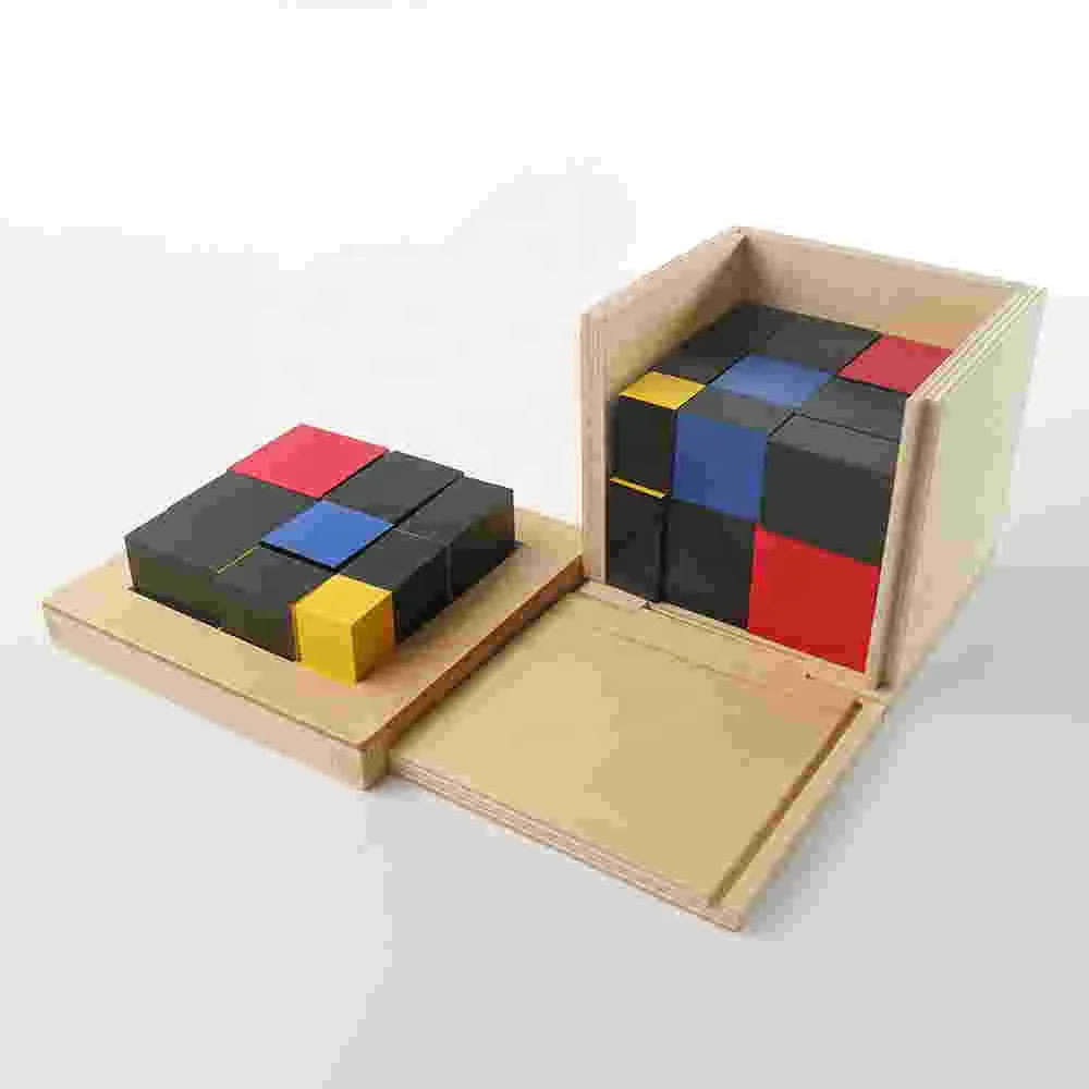 El cilindro sensorial nudoso de la haya bloquea el material educativo de Montessori 6