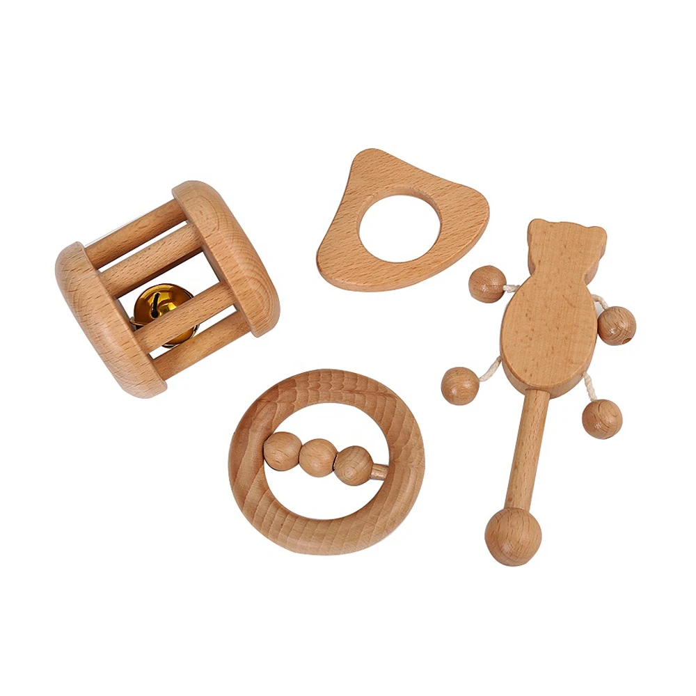 Juego de juguetes de madera Montessori para bebés recién nacidos 2