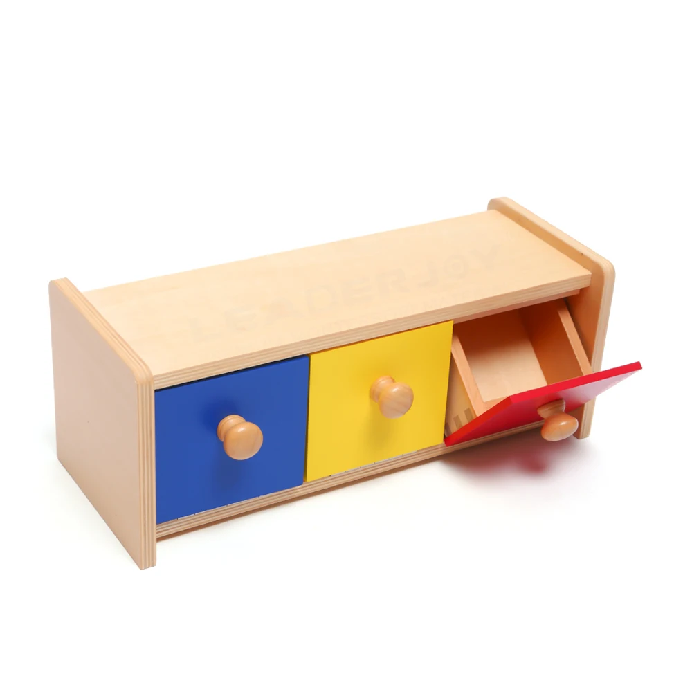 Đồ chơi giáo dục trẻ mới biết đi bằng gỗ Montessori có thùng 1