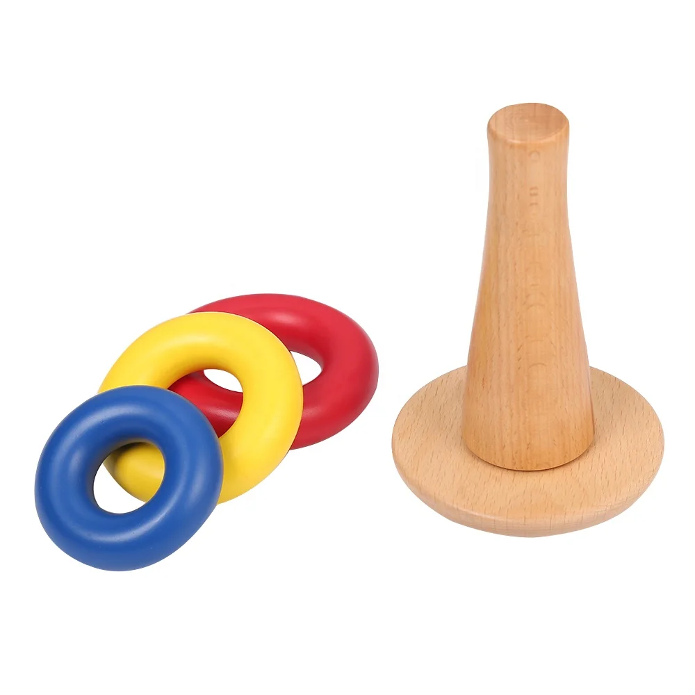 Đồ chơi giáo dục xếp chồng bằng gỗ Rainbow Baby Montessori cho trẻ em năm 2021 3