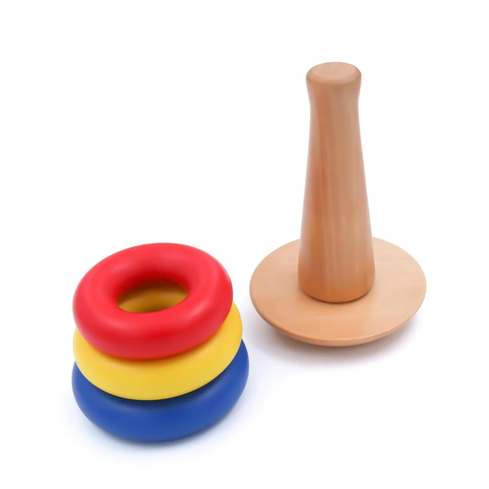 Đồ chơi giáo dục xếp chồng bằng gỗ Rainbow Baby Montessori cho trẻ em năm 2021 6