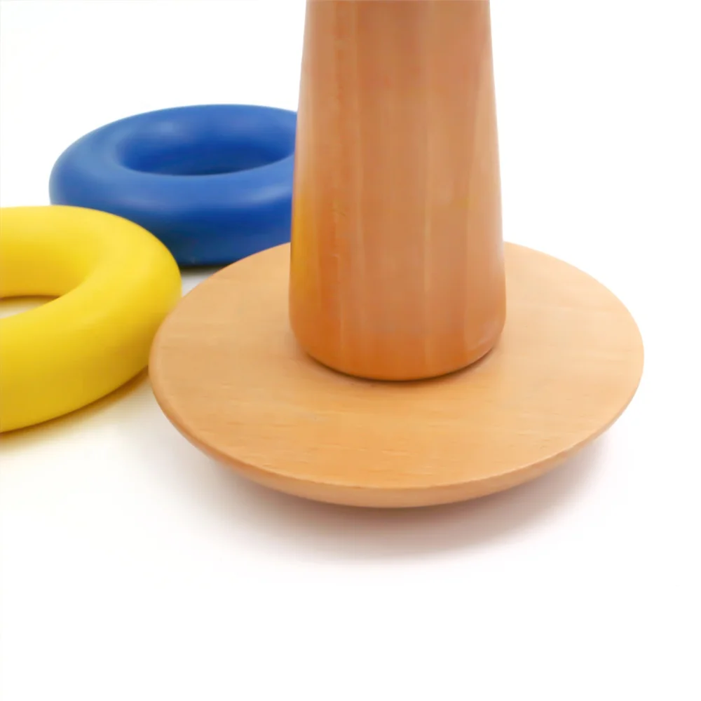 Đồ chơi giáo dục xếp chồng bằng gỗ Rainbow Baby Montessori cho trẻ em năm 2021 5