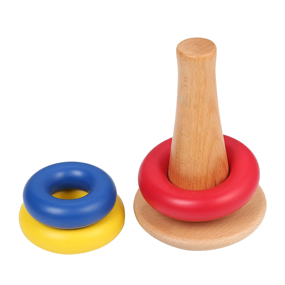 Đồ chơi giáo dục xếp chồng bằng gỗ Rainbow Baby Montessori cho trẻ em năm 2021 2